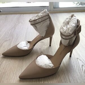Tamara Mellon light tan midi heels, size 39 1/2